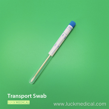 Transport Swab in Tube Wooden Stick Cotton Tip